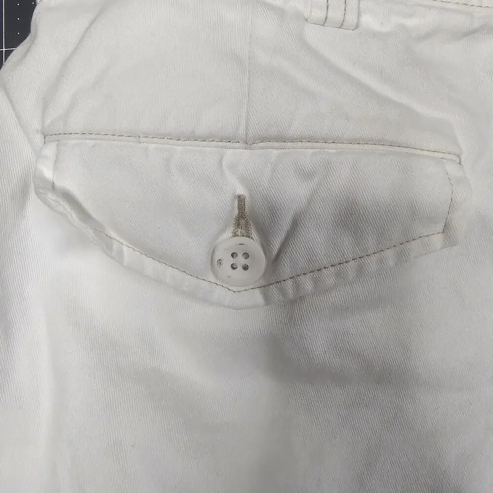 Polo Ralph Lauren Cargo Shorts 36x10 White Utility Streetwear Y2K Loose Wideleg